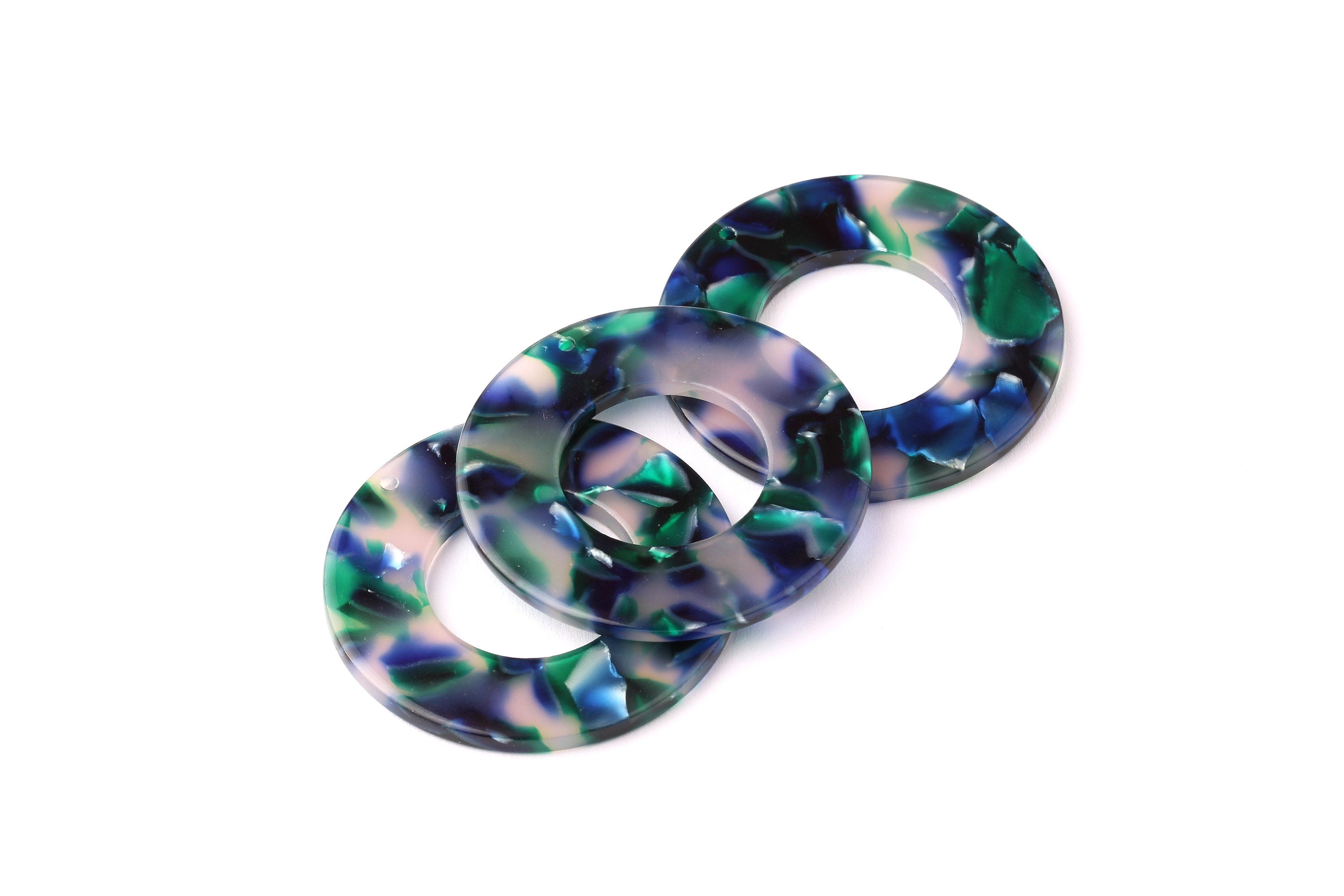 Acetate Circle Charms - Circle Earrings and Pendant - Earring Findings - Jewelry Supplies - Color Code: A18 - 40x2.5mm - AC1071A - DOMEDBAZAAR