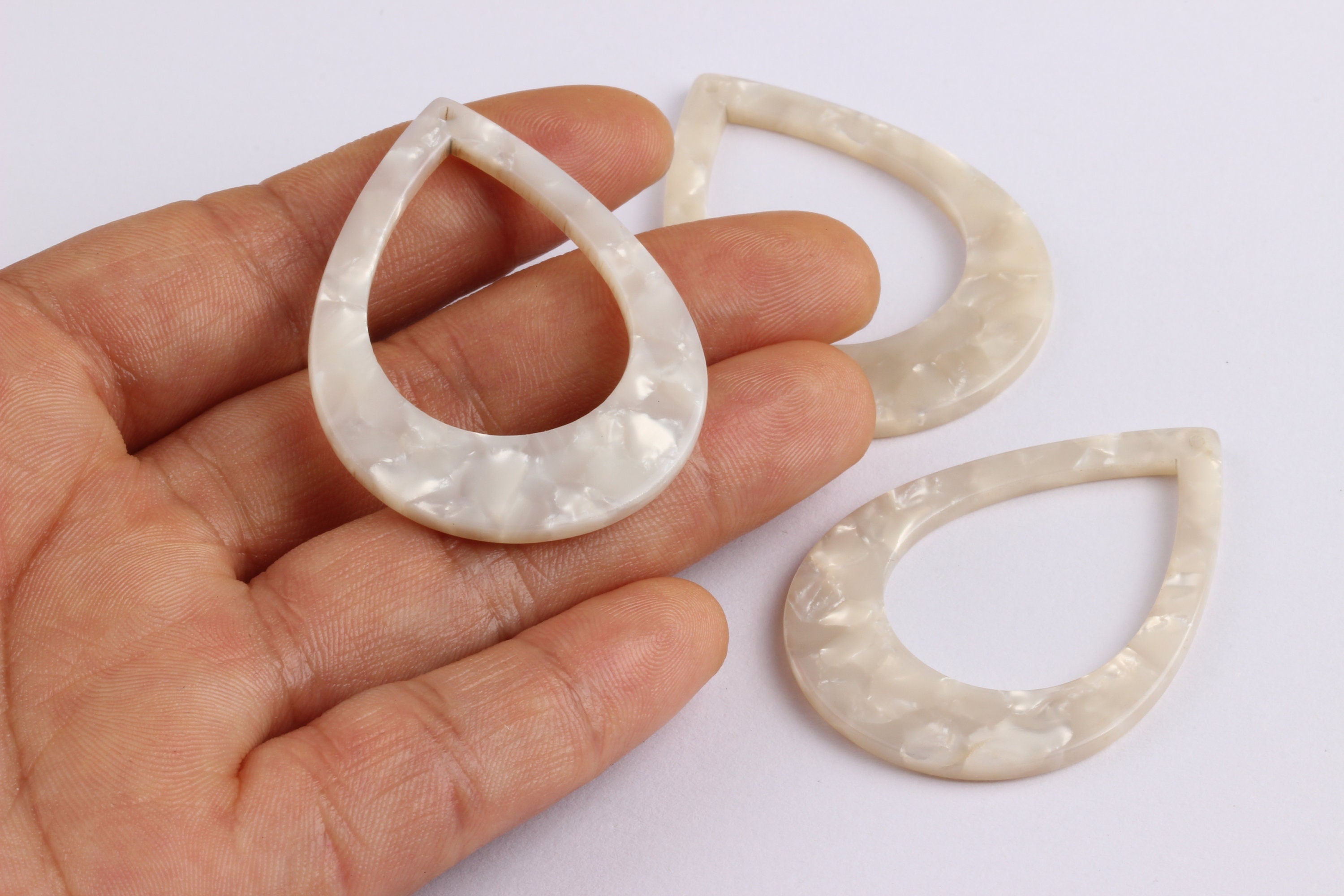 Acetate Drop Charms - Drop Earrings and Pendant - Earring Findings - Jewelry Supplies - Color Code: A12 - 46x33x2.5mm - AC1022E - DOMEDBAZAAR