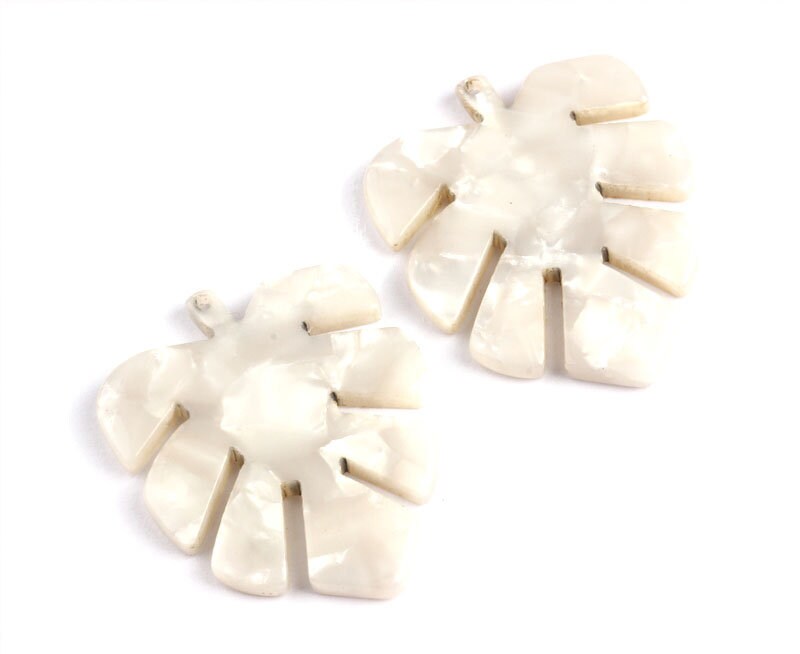 Acetate Leaf Earring Charms - Acetate Leaf Pendant - Earring Findings - Jewelry Supplies - Color Code: A12 - 30x24.5x2.57mm - AC1087D - DOMEDBAZAAR