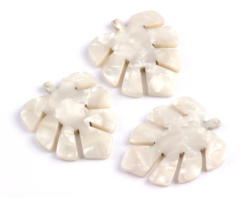 Acetate Leaf Earring Charms - Acetate Leaf Pendant - Earring Findings - Jewelry Supplies - Color Code: A12 - 30x24.5x2.57mm - AC1087D - DOMEDBAZAAR