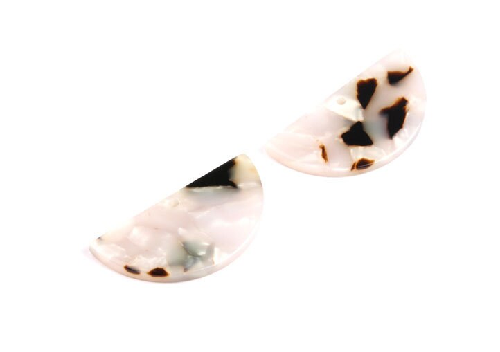 Acetate Semicircle Charms - Semicircle Pendant -  Earring Findings - Jewelry Supplies - Color Code: A82 - 33.5x16.5x2.6mm - AC1006K - DOMEDBAZAAR