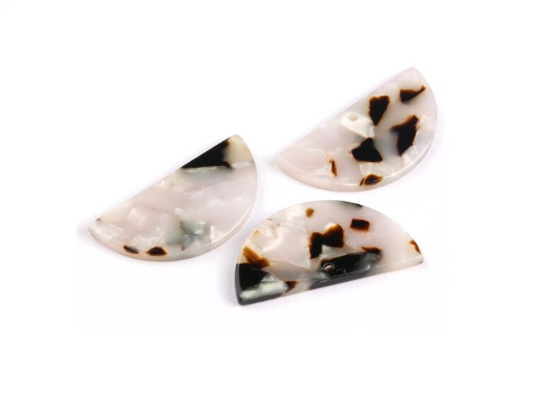 Acetate Semicircle Charms - Semicircle Pendant -  Earring Findings - Jewelry Supplies - Color Code: A82 - 33.5x16.5x2.6mm - AC1006K - DOMEDBAZAAR