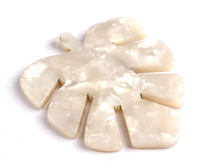 Acetate Leaf Charms -  Leaf Earrings and Pendant - Earring Findings - Jewelry Supplies - Color Code: A12 - 44x35x2.5mm - AC1052D - DOMEDBAZAAR