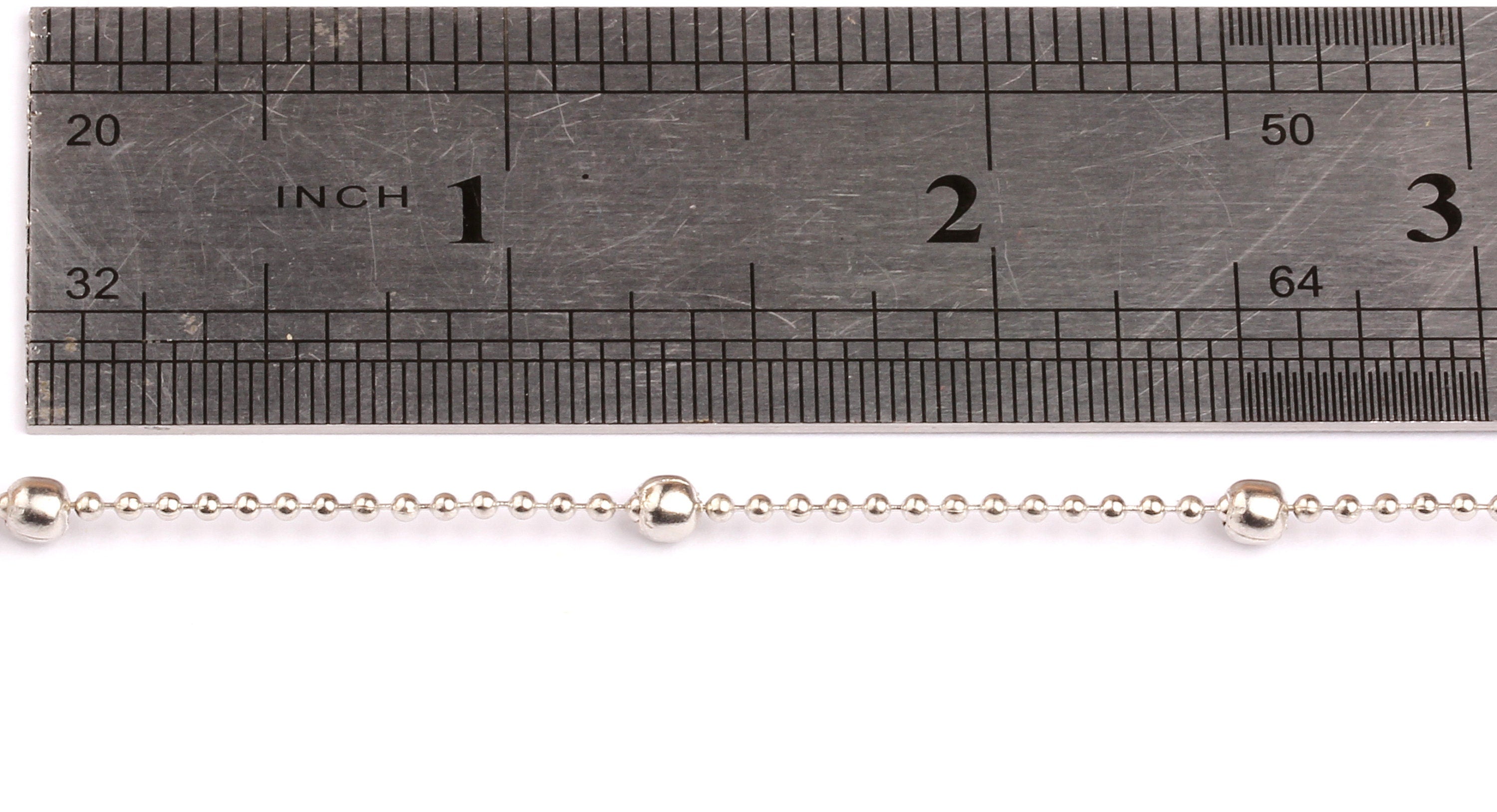 Ball Satellite Ball Chain - Brass Chain- Silver Plated - 0.06&quot; - for Necklace Bracelet Earing Jewellery Making - CC1015 - DOMEDBAZAAR