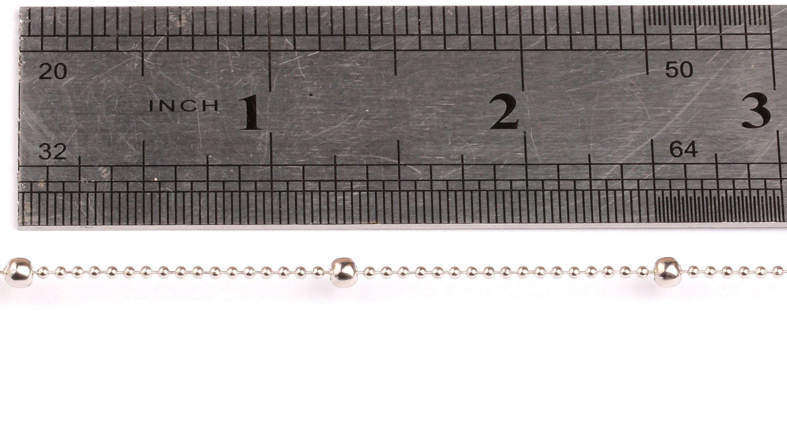 Ball Satellite Ball Chain - Brass Chain- Silver Plated - 0.05&quot; - for Necklace Bracelet Earing Jewellery Making - CC1017 - DOMEDBAZAAR