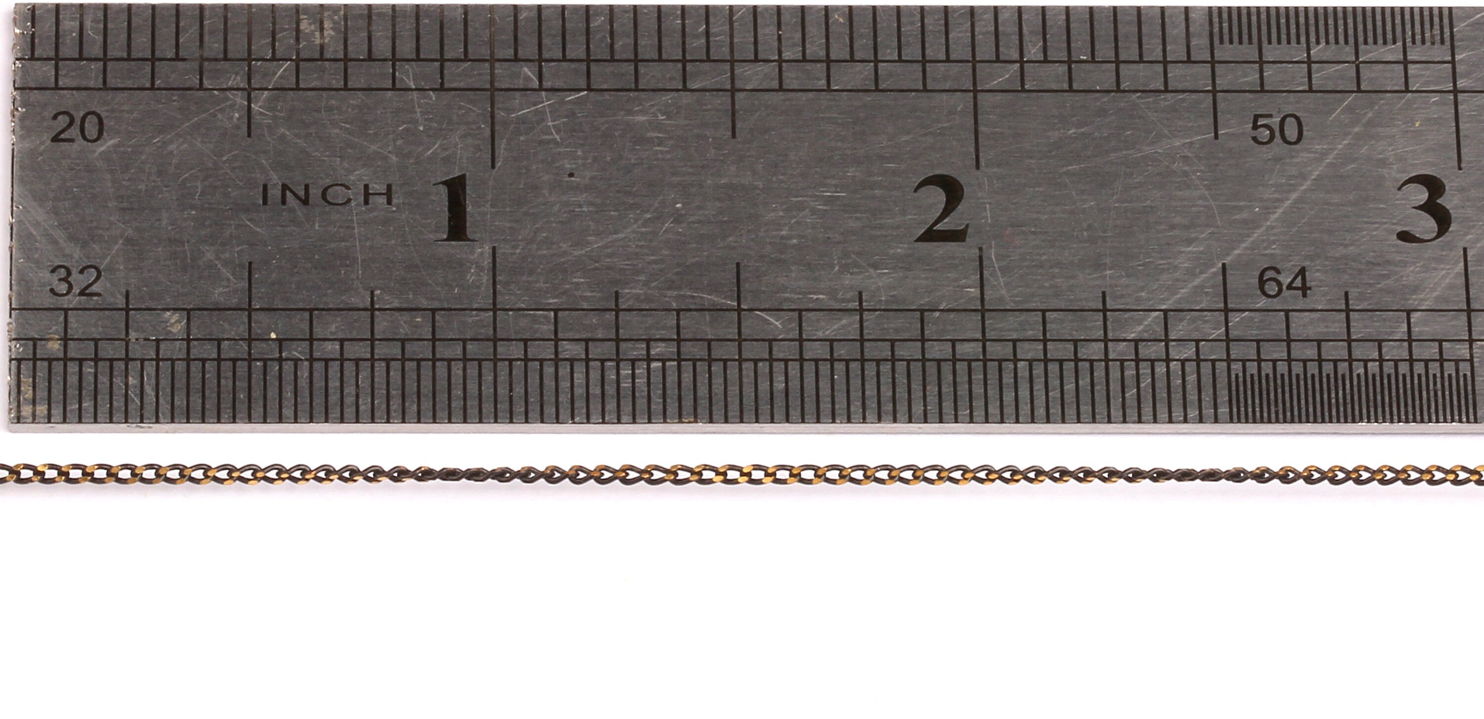 Faceted Soldered Tiny Curb Chain - Brass Chain - Antique Brass Faceted - Black Solder Chain - 0.07&quot; x 0.04&quot; x 0.01&quot; -  CC1025 - DOMEDBAZAAR
