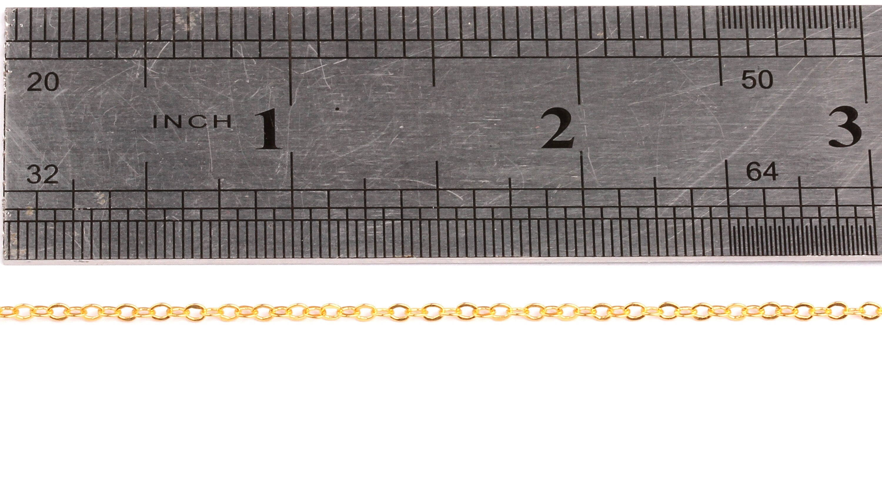 Flat Soldered Cable Chain - Brass Chain - Gold Tone Plated - Brass Soldered Link Chain - 0.08&quot; x 0.07&quot; x 0.01&quot; -  Jewelry Making - CC1041B-G - DOMEDBAZAAR