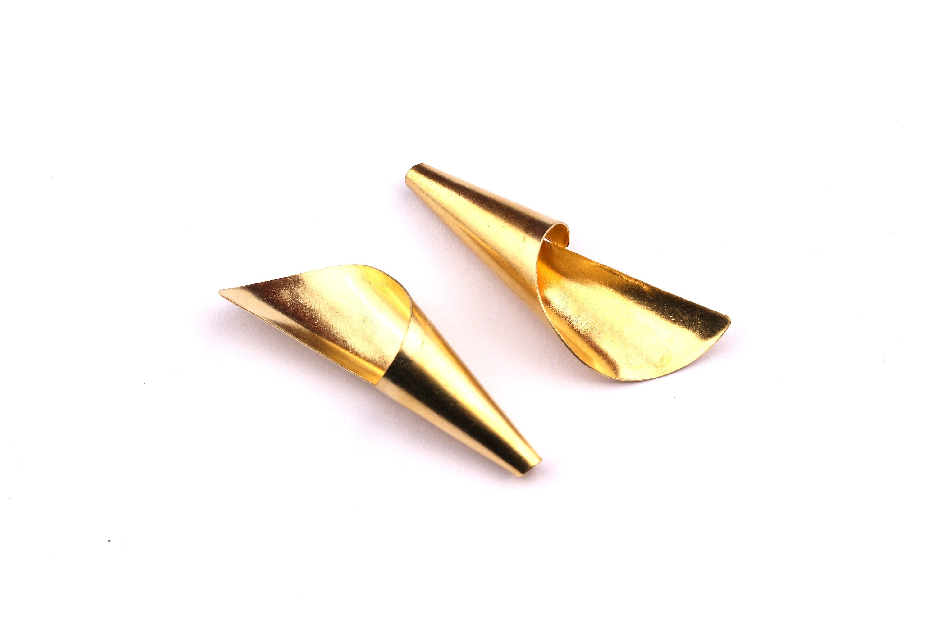 Brass Cone Bead Caps- Raw Brass Cone Bead Caps - Jewelry Supplies - 40x12mm - PP1204 - DOMEDBAZAAR