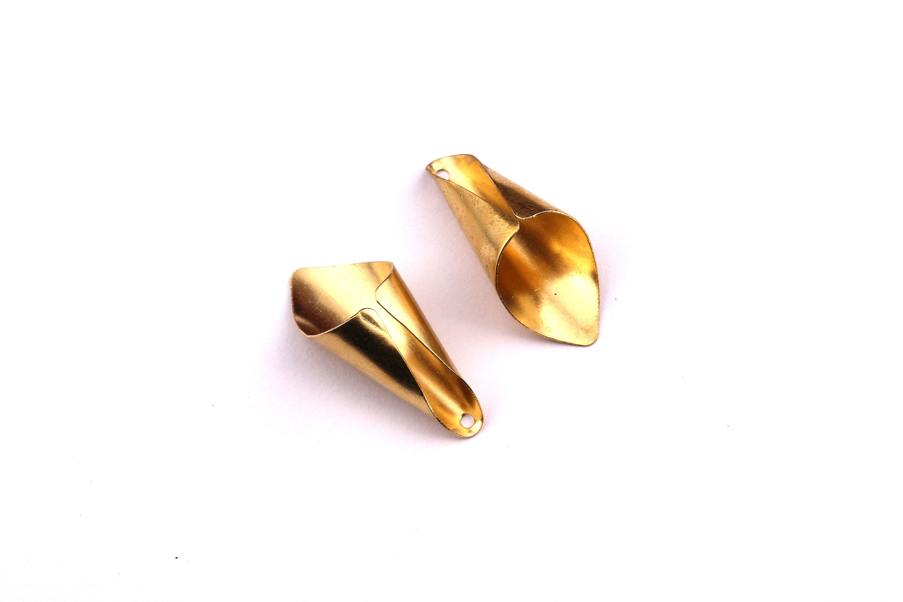 Brass Cone Bead Caps- Raw Brass Cone Bead Caps - Jewelry Supplies - 28x12mm - PP1205 - DOMEDBAZAAR