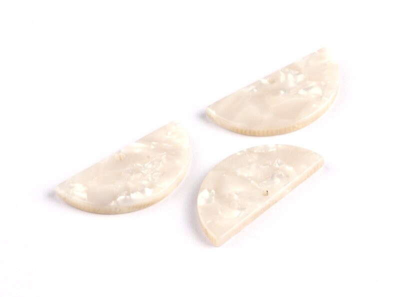 Acetate Semicircle Charms - Semicircle Earrings & Pendant - Earring Findings - Jewelry Supplies - Color Code: A30 - 14x28.5x2.5mm - AC1039E - DOMEDBAZAAR