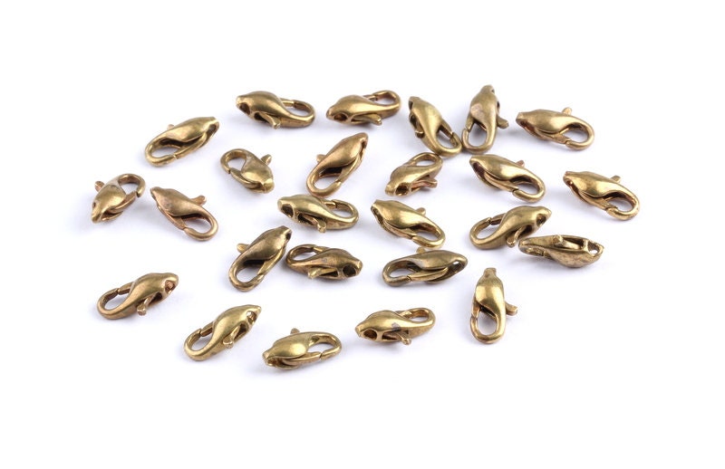 Brass Parrot Claps - Raw Brass Lobster Claw Claps -Making Jewelry - Jewelry Supplies - 10.4x3.8x3.3mm - KS1002 - DOMEDBAZAAR