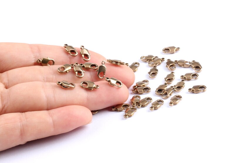Brass Parrot Claps - Raw Brass Lobster Claw Claps -Making Jewelry - Jewelry Supplies - 9.7x4.1x2.58mm - KS1001 - DOMEDBAZAAR