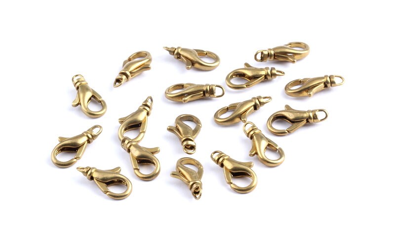 Brass Parrot Claps - Raw Brass Lobster Claw Claps -Making Jewelry - Jewelry Supplies - 14x9.37x3.8mm - KS1005 - DOMEDBAZAAR