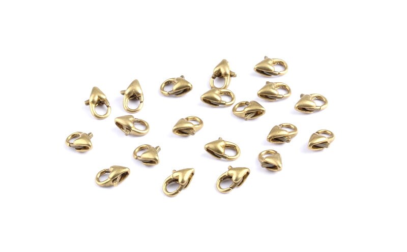 Brass Parrot Claps - Raw Brass Lobster Claw Claps - Jewelry Supplies - 10x5.7x4.11mm - KS1008 - DOMEDBAZAAR
