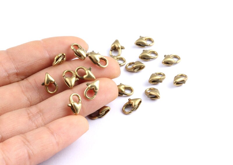 Brass Parrot Claps - Raw Brass Lobster Claw Claps - Jewelry Supplies - 10x5.7x4.11mm - KS1008 - DOMEDBAZAAR