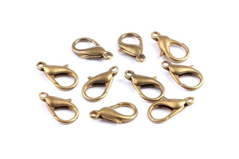 Brass Parrot Claps - Raw Brass Lobster Claw Claps -Making Jewelry - Jewelry Supplies - 23x12.3x5.4mm - KS10010 - DOMEDBAZAAR