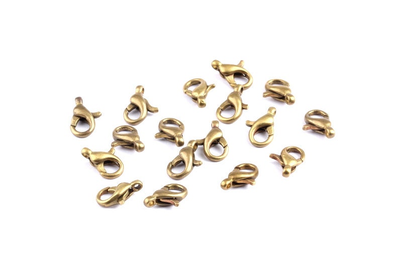 Brass Parrot Claps - Raw Brass Lobster Claw Claps -Making Jewelry - Jewelry Supplies - 13x7.1x3.8mm - KS10013 - DOMEDBAZAAR
