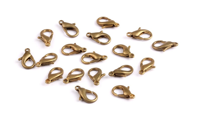 Brass Parrot Claps - Raw Brass Lobster Claw Claps -Making Jewelry - Jewelry Supplies - 17x9x3.8mm - KS10014 - DOMEDBAZAAR