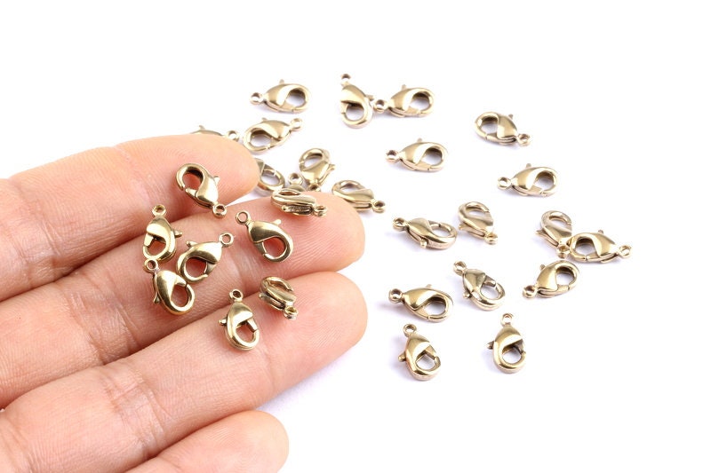 Brass Parrot Claps - Raw Brass Lobster Claw Claps -Making Jewelry - Jewelry Supplies - 9.7x5x2.5mm - KS1015 - DOMEDBAZAAR