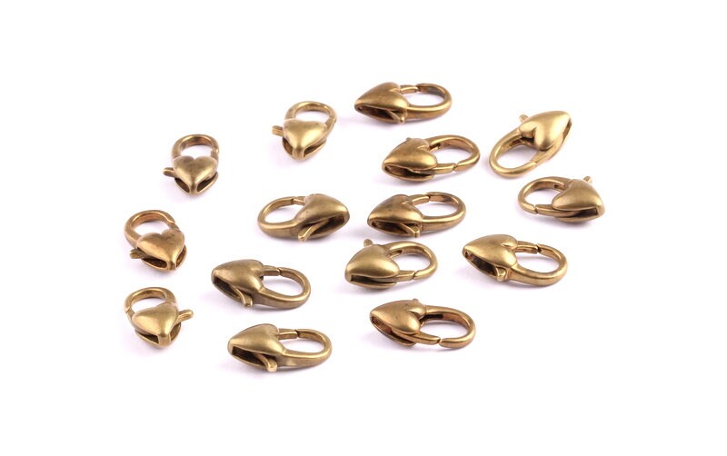 Brass Parrot Claps - Raw Brass Lobster Claw Claps -Making Jewelry - Jewelry Supplies - 17.2x9.4x6.1mm - KS10016 - DOMEDBAZAAR