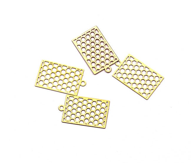 Rectangle Shaped Earring Charms - Raw Brass Earring - Teardrop Earring Charms - Earring Findings - Jewelry Supplies - 20x12mm - JJC6395 - DOMEDBAZAAR