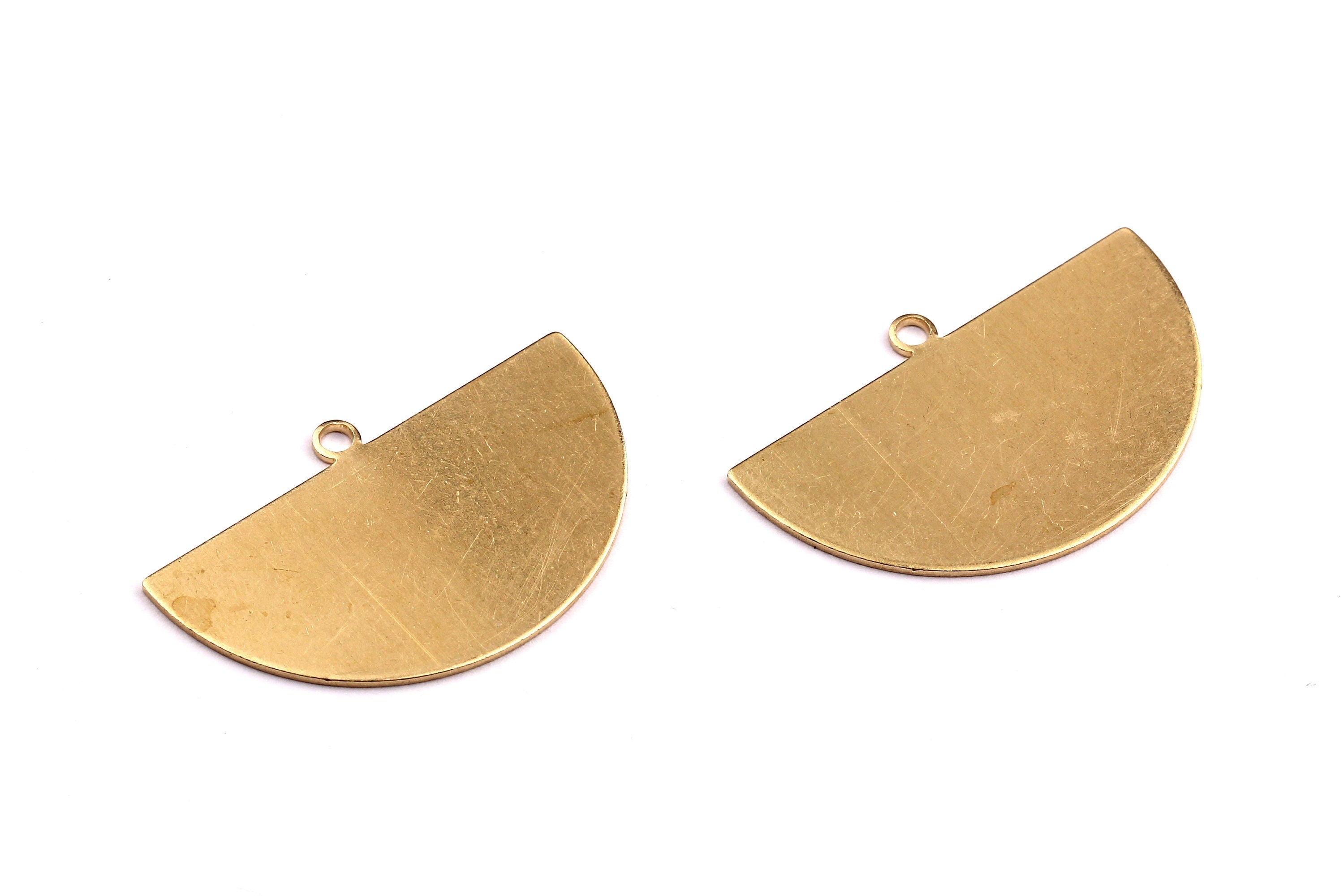 Personalized stamping blank - Brass Semicircle Charms - Raw Brass Pendant - Semicircle Shaped Pendant  - 22x35x0.75mm - PP1243 - DOMEDBAZAAR