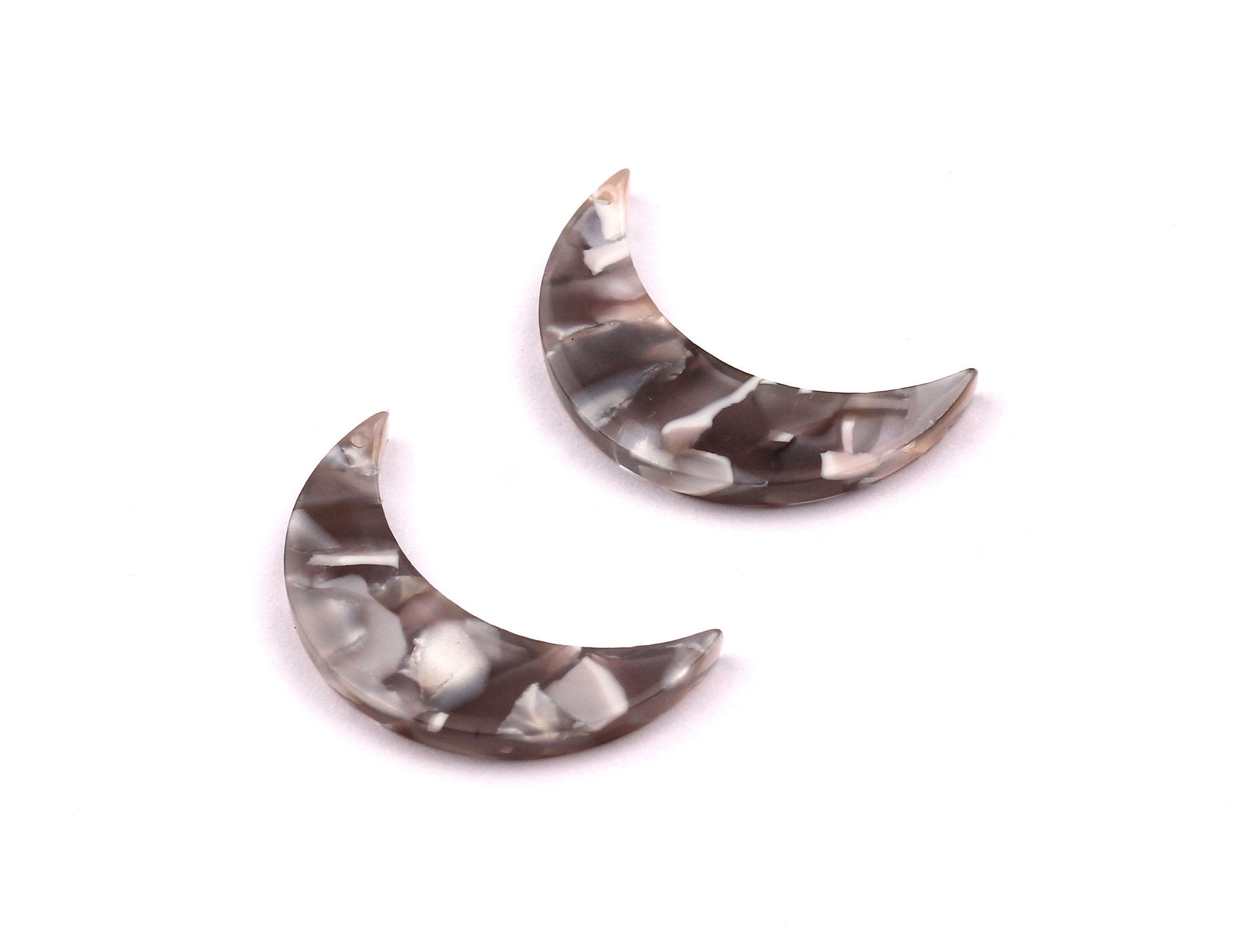 Acetate Moon Charms - Moon Earrings and Pendant - Earring Findings - Jewelry Supplies - Color Code: A20 - 27x17mm - AC1031C - DOMEDBAZAAR