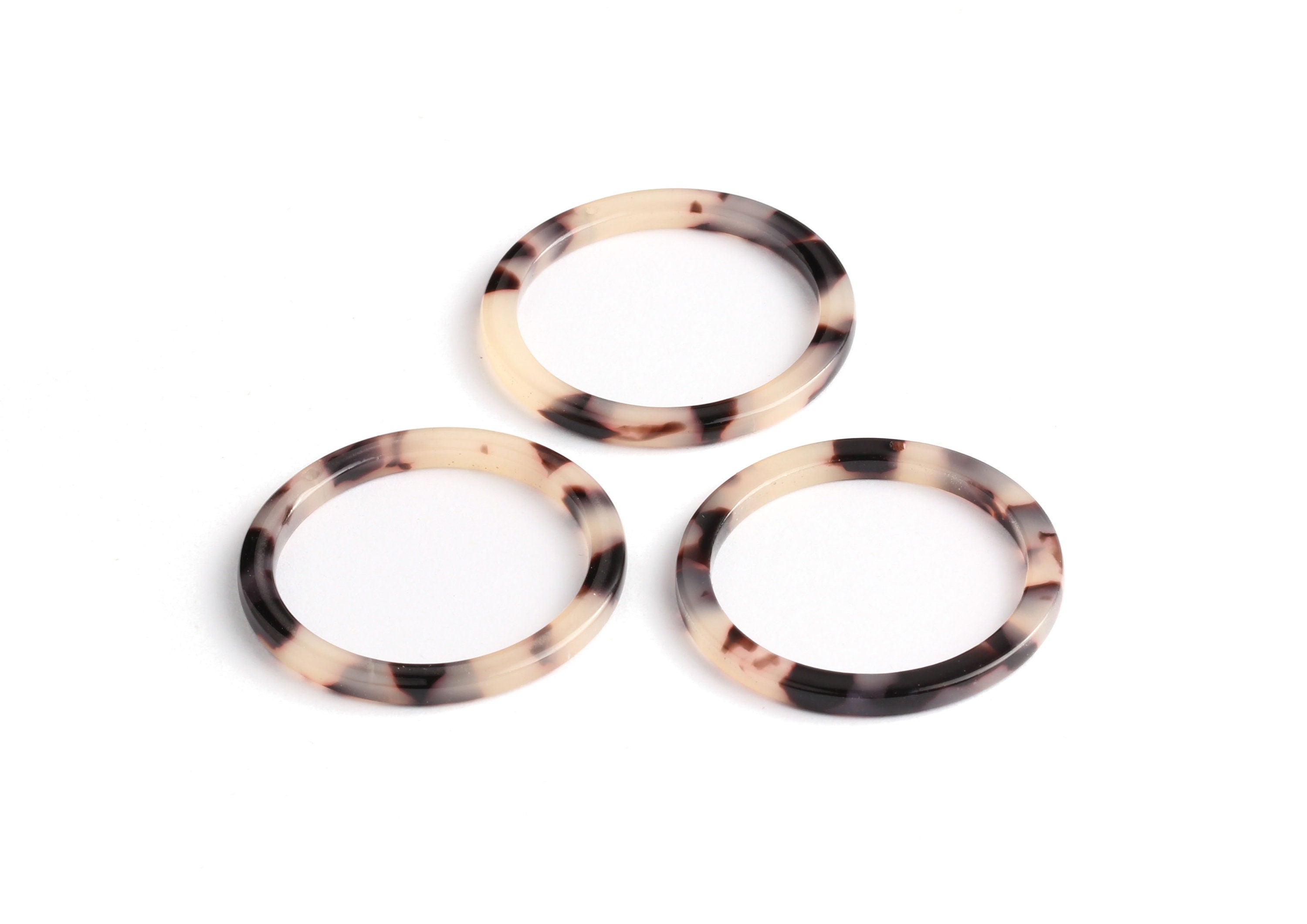 Acetate Circle Charms - Blonde Tortoise Shell Earrings - Circle Earrings & Pendant - Earring Findings - Color Code: A07 - 32x2.5mm - AC1043D - DOMEDBAZAAR
