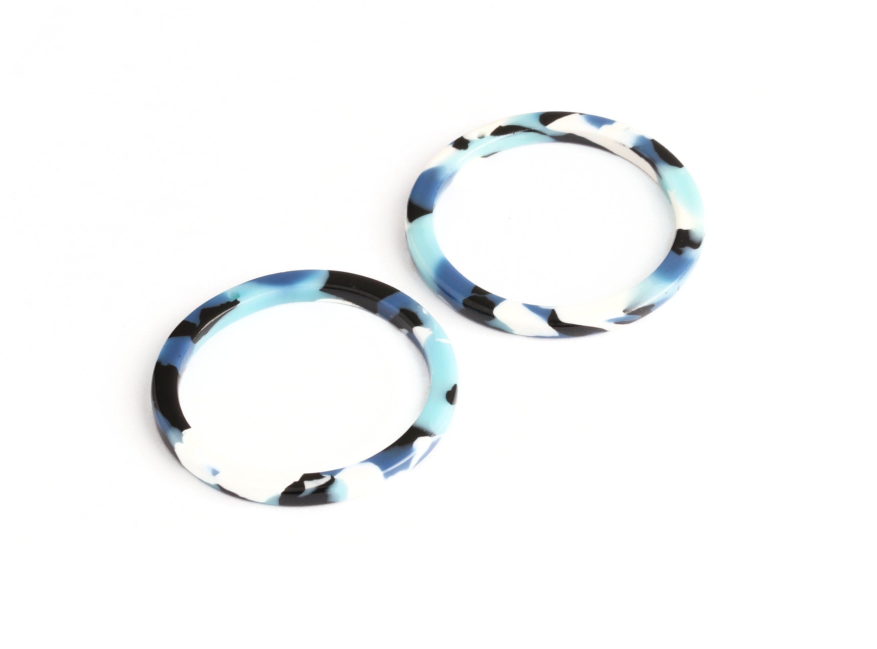 Acetate Circle Charms - Circle Earring and Pendant - Earring Findings - Jewelry Supplies - Color Code: A16 - 32x2.5mm - AC1043F - DOMEDBAZAAR