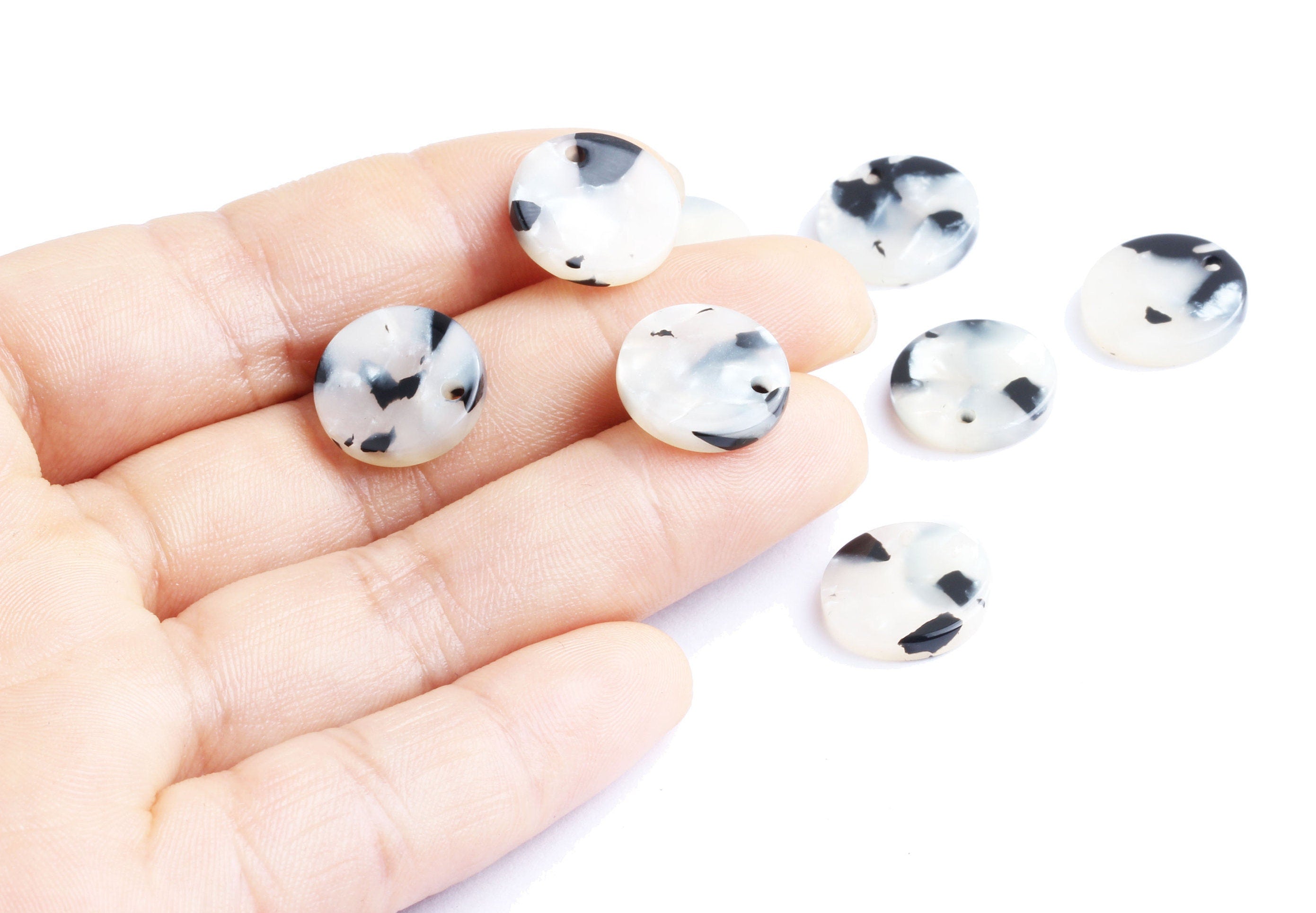 Acetate Coin & Round Charms - Coin and Round Earrings and Pendant - Earring Findings - Color Code: A15 - 14.5x2.5mm - AC1064N - DOMEDBAZAAR