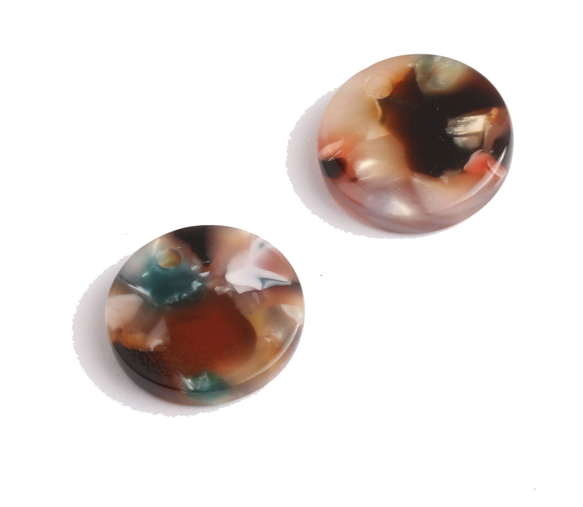 Acetate Coin & Round Charms - Coin and Round Earrings and Pendant - Earring Findings - 14.5x2.5mm - AC1064P - DOMEDBAZAAR