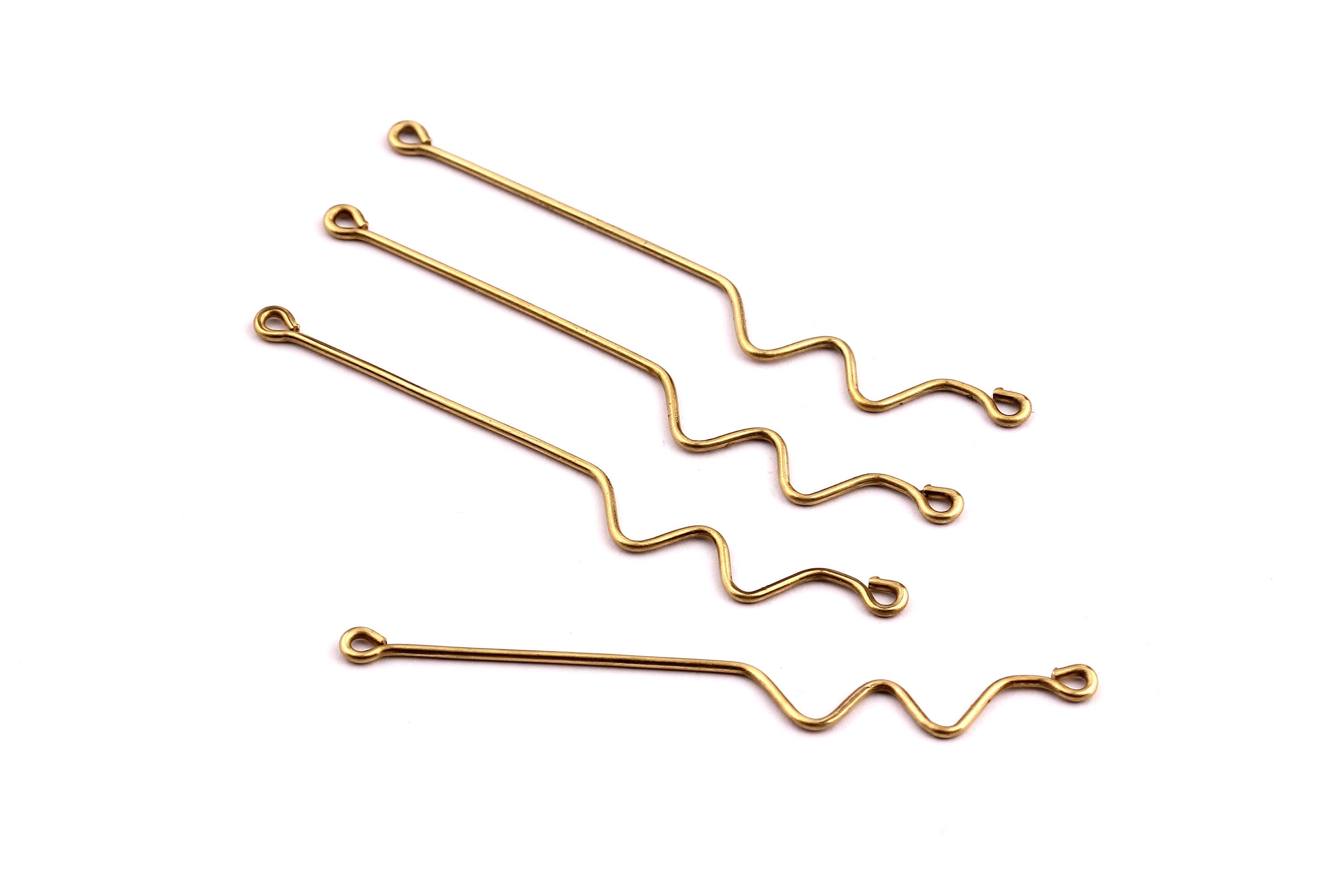 Raw Brass Connector - Waved Shaped Brass Connector - Jewelry Supplies - 50x6x0.8mm - PP1248 - DOMEDBAZAAR