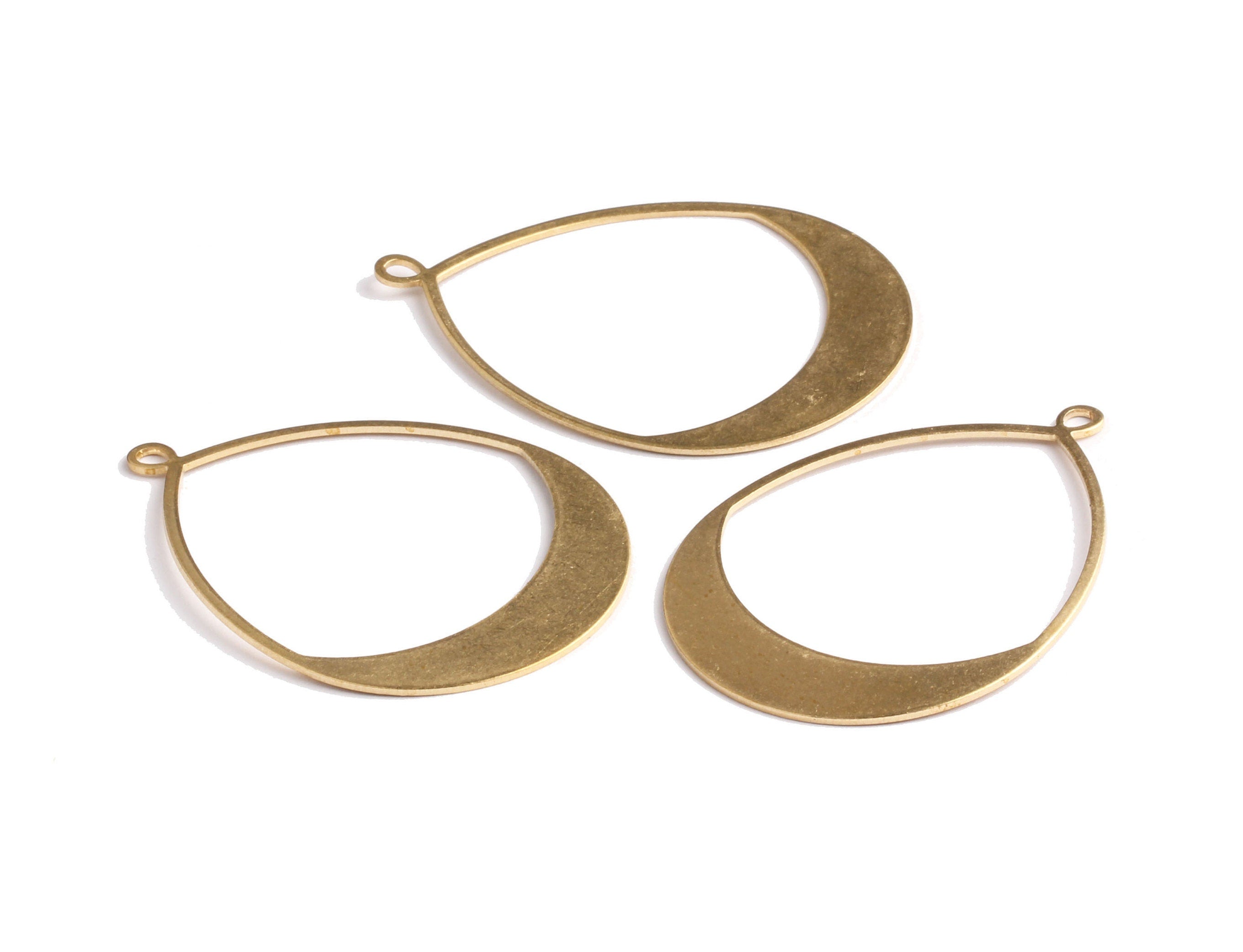 Brass Drop Charms - Drop Shaped Raw Brass Pendant - Jewelry Supplies - 49 x35.6x0.75mm - PP1193 - DOMEDBAZAAR