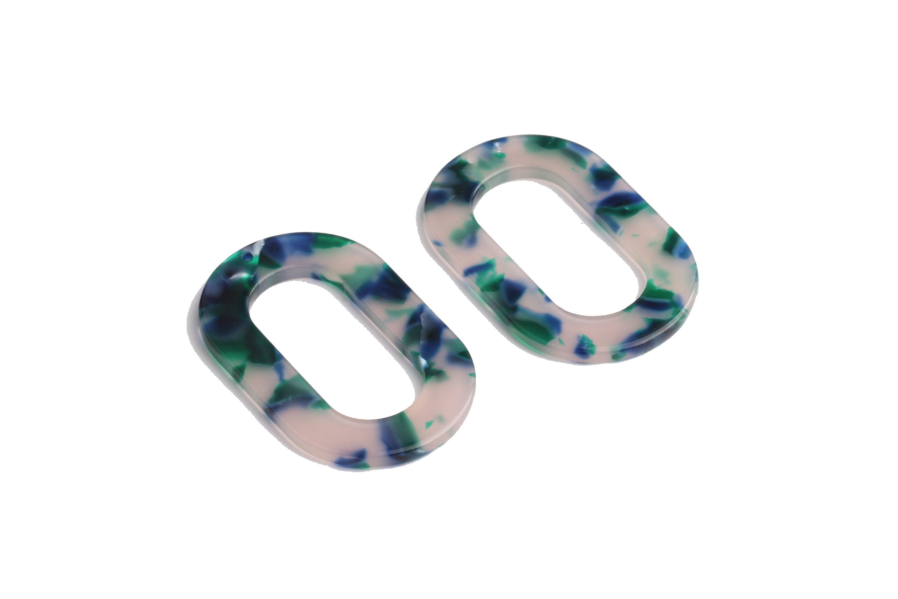 Acetate Oval Charms - Oval Earrings and Pendant - Earring Findings - Jewelry Supplies - Color Code: A18 - 44x28x2.5mm - AC1003P - DOMEDBAZAAR