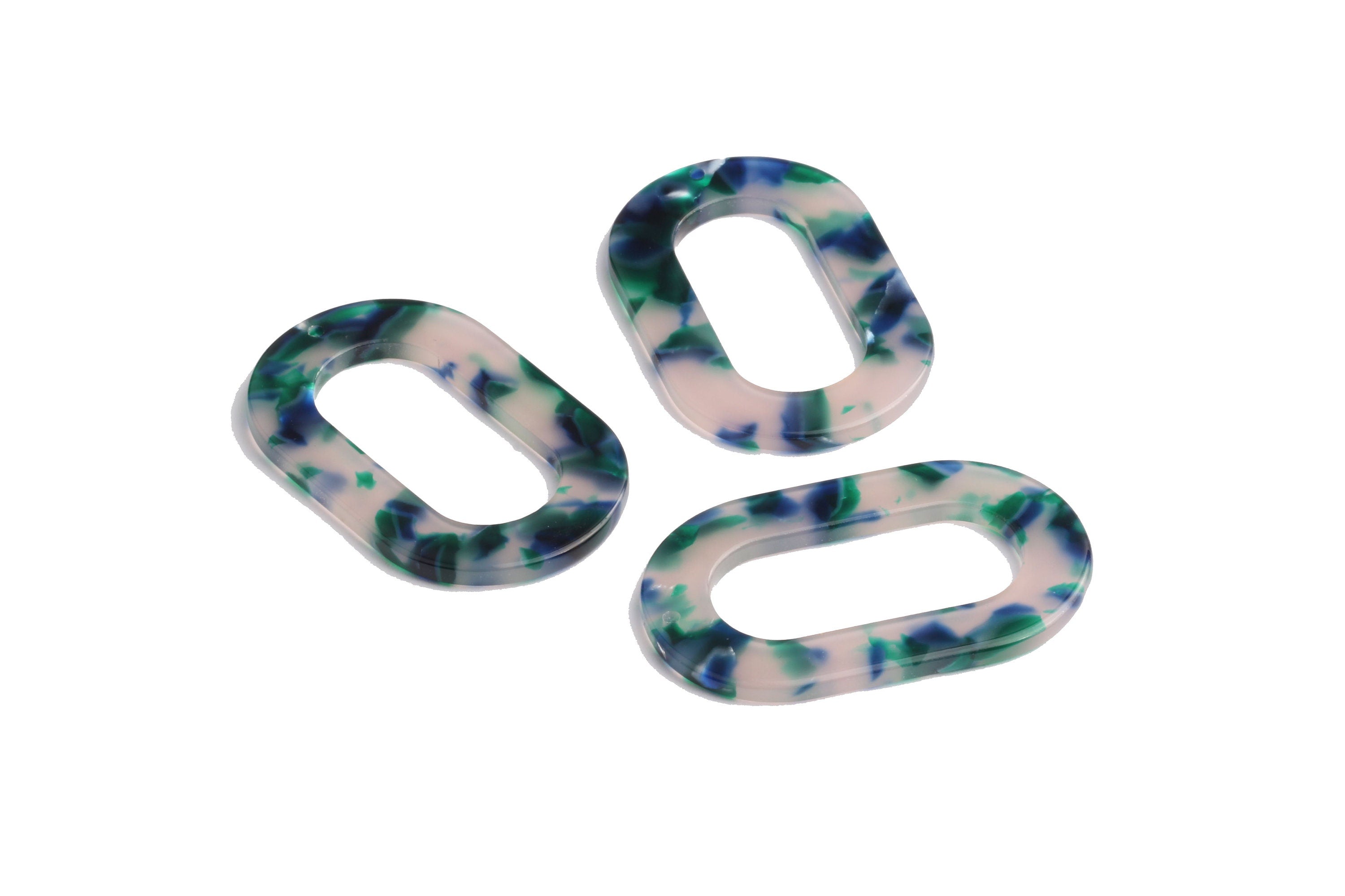 Acetate Oval Charms - Oval Earrings and Pendant - Earring Findings - Jewelry Supplies - Color Code: A18 - 44x28x2.5mm - AC1003P - DOMEDBAZAAR