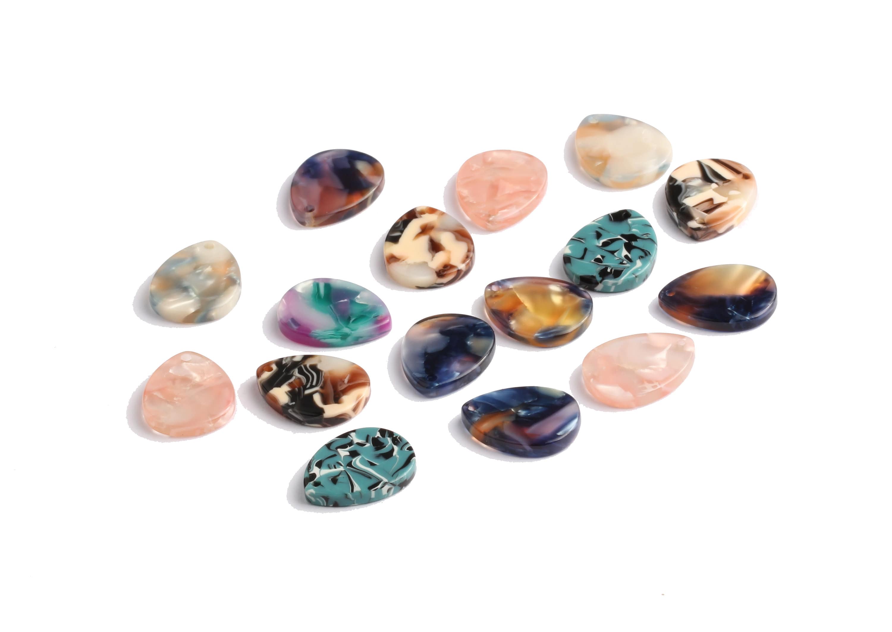 Acetate Drop Earring Charms - Water Drop Shaped Pendant - Earring Findings - Jewelry Supplies - 17x13.3x2.53mm -AC1096 - DOMEDBAZAAR