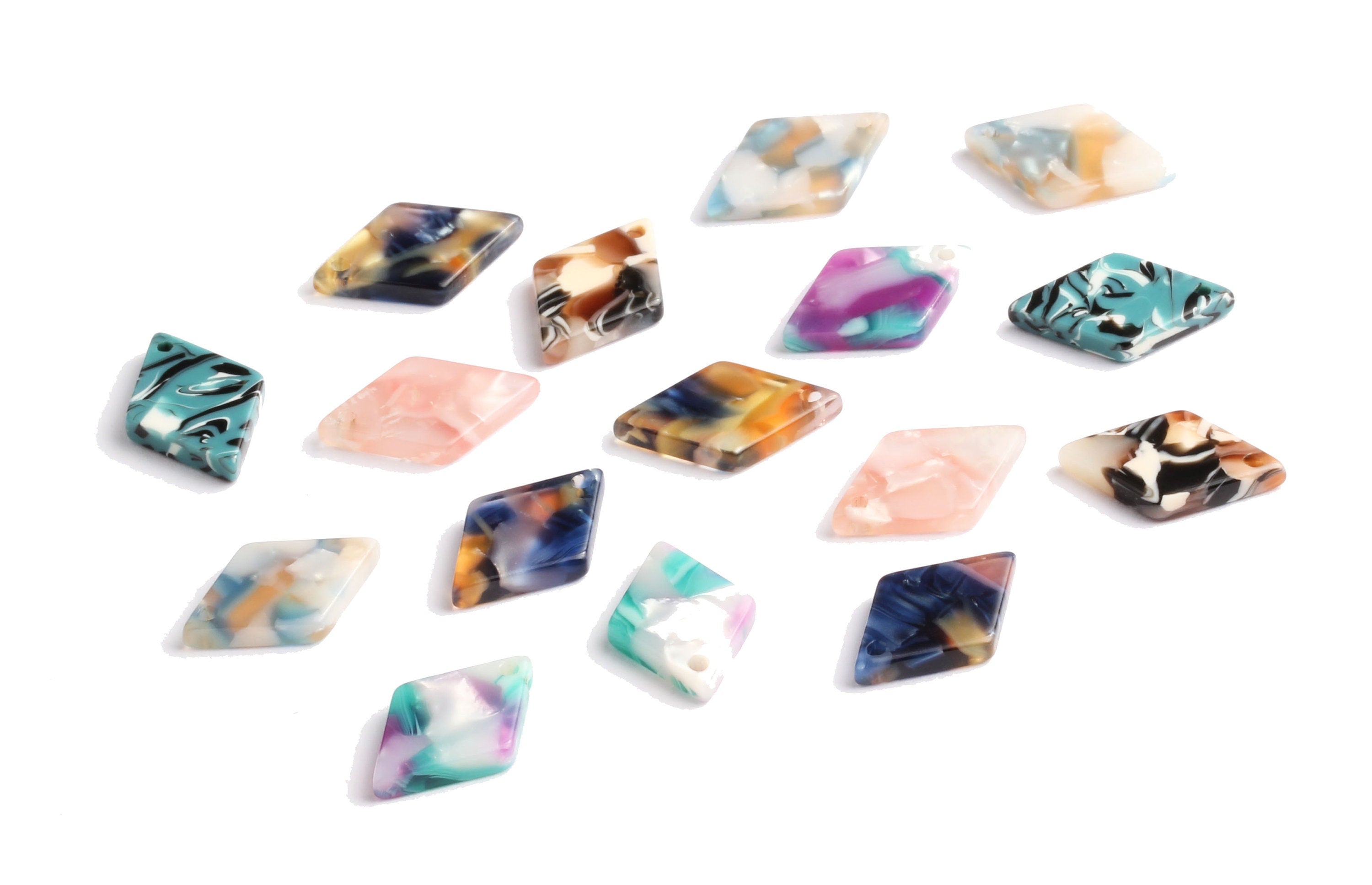 Acetate Rhombus Earring Charms - Rhombus Shaped Pendant - Earring Findings - Jewelry Supplies - 18.3x11.8x2.5mm - AC1099 - DOMEDBAZAAR