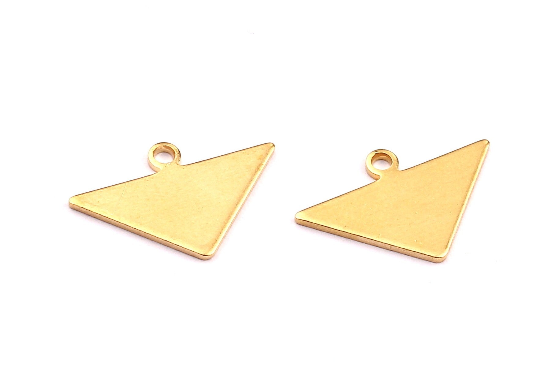 Personalized stamping blank - Raw Brass Earring Charms- Triangle Shaped Brass Charms - Jewelry Supplies - 10.8x16.5x0.75mm - PP1255 - DOMEDBAZAAR
