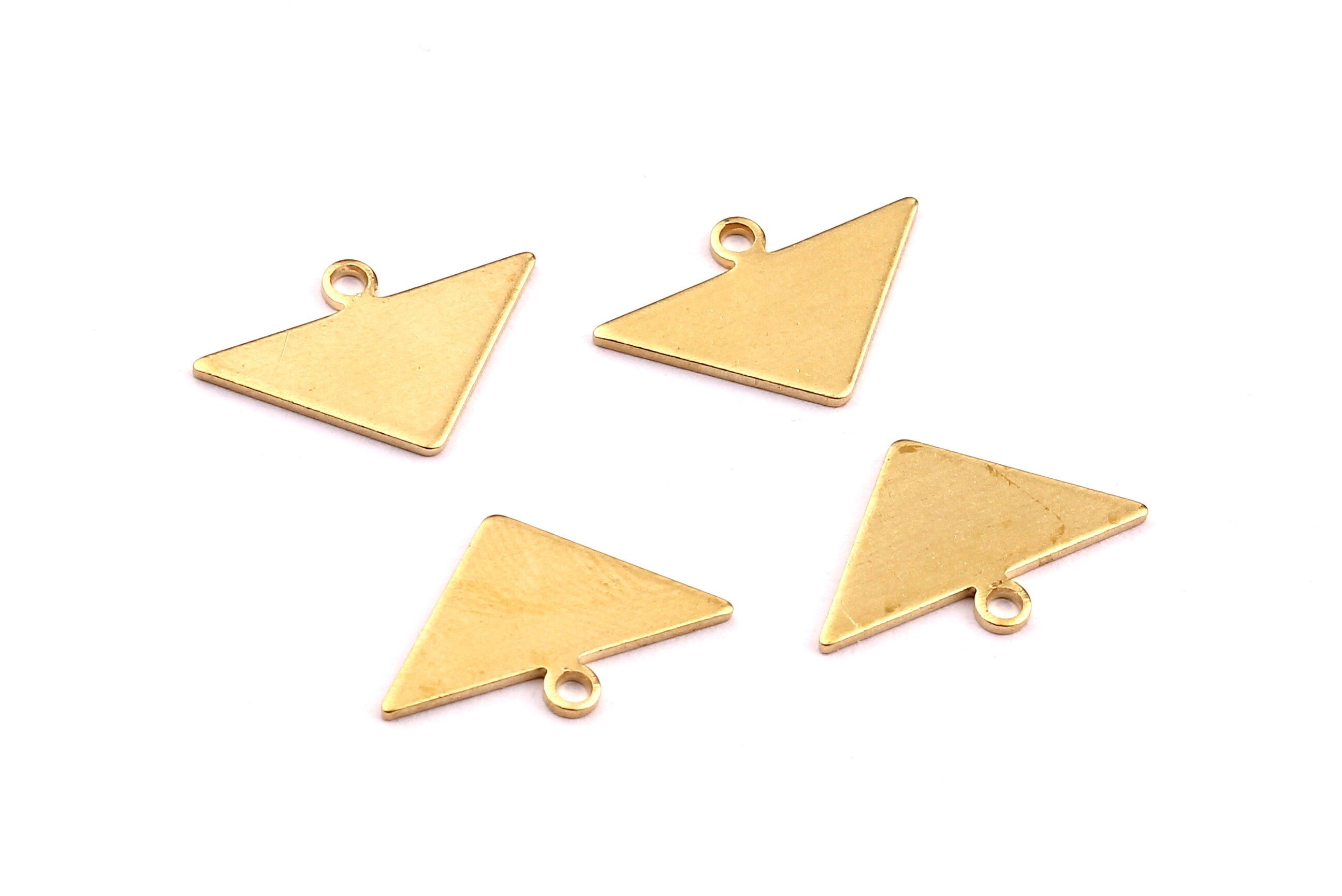 Personalized stamping blank - Raw Brass Earring Charms- Triangle Shaped Brass Charms - Jewelry Supplies - 10.8x16.5x0.75mm - PP1255 - DOMEDBAZAAR