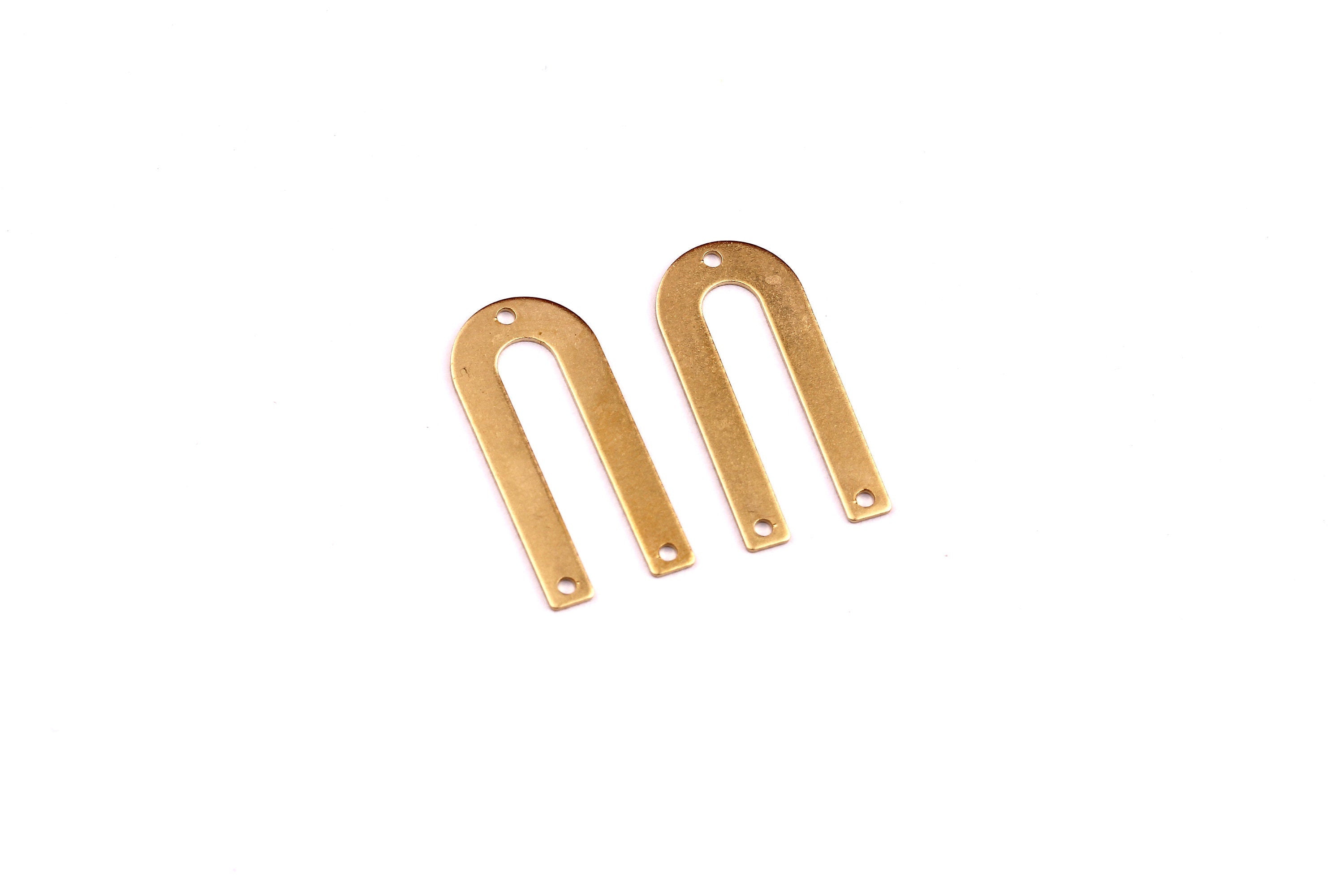 U Shaped Brass Charms - U Shaped Raw Brass Connector - Jewelry Supplies - 26x12x0.55mm - PP1296 - DOMEDBAZAAR