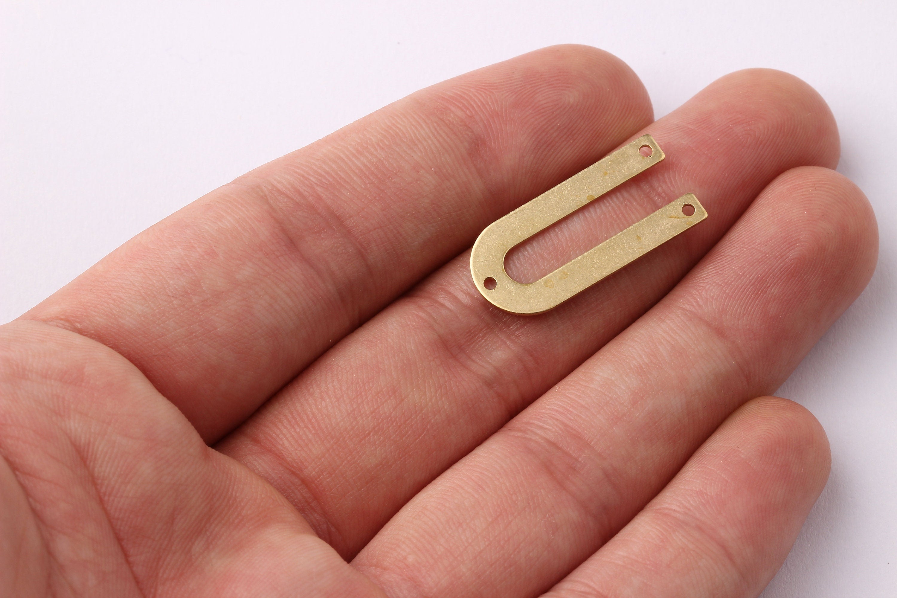 U Shaped Brass Charms - U Shaped Raw Brass Connector - Jewelry Supplies - 26x12x0.55mm - PP1296 - DOMEDBAZAAR