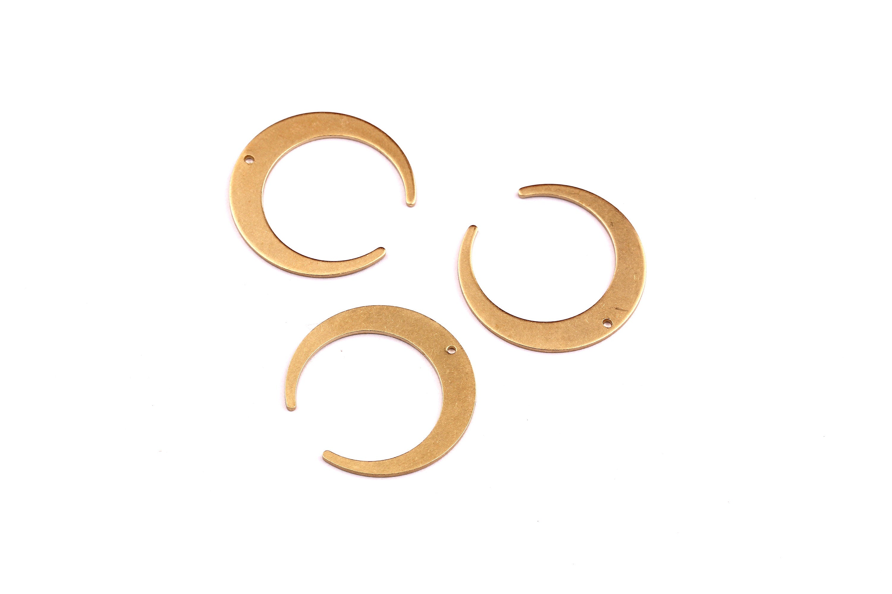 Moon Shaped Brass Charms - Crescent Shaped Raw Brass Charms - Jewelry Supplies - 28x28x1mm - PP1298 - DOMEDBAZAAR