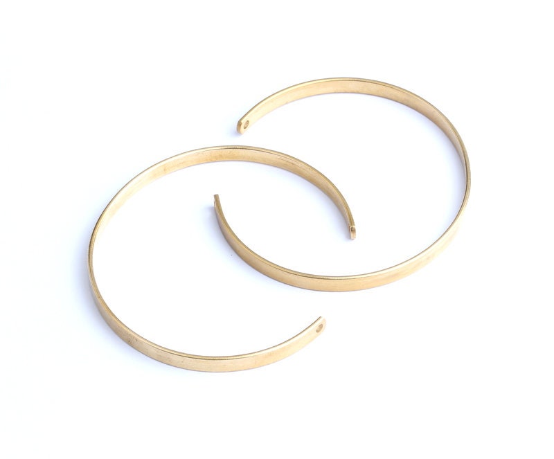 Adjustable Bangle Bracelet - Raw Brass Bracelet - Blanks Cuff - Expandable Wire Bangle For Charms - Jewelry Supplies - 57x51x4mm - PP1093 - DOMEDBAZAAR