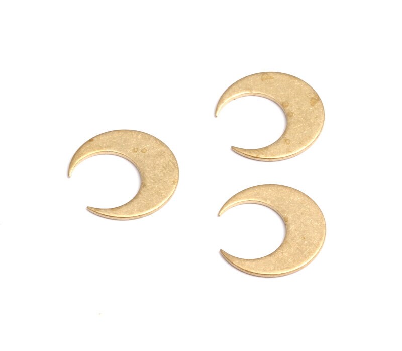 Brass Moon Charms - Moon Shaped Raw Brass Pendant - Jewelry Supplies - 14x13.4mm - PP1366 - DOMEDBAZAAR
