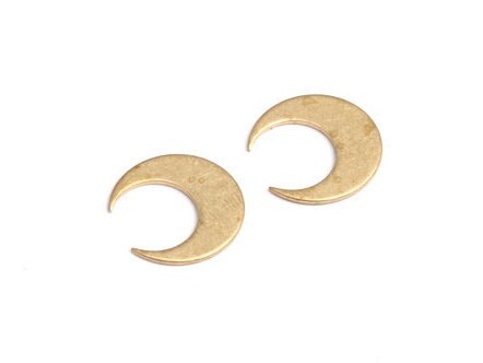Brass Moon Charms - Moon Shaped Raw Brass Pendant - Jewelry Supplies - 14x13.4mm - PP1366 - DOMEDBAZAAR