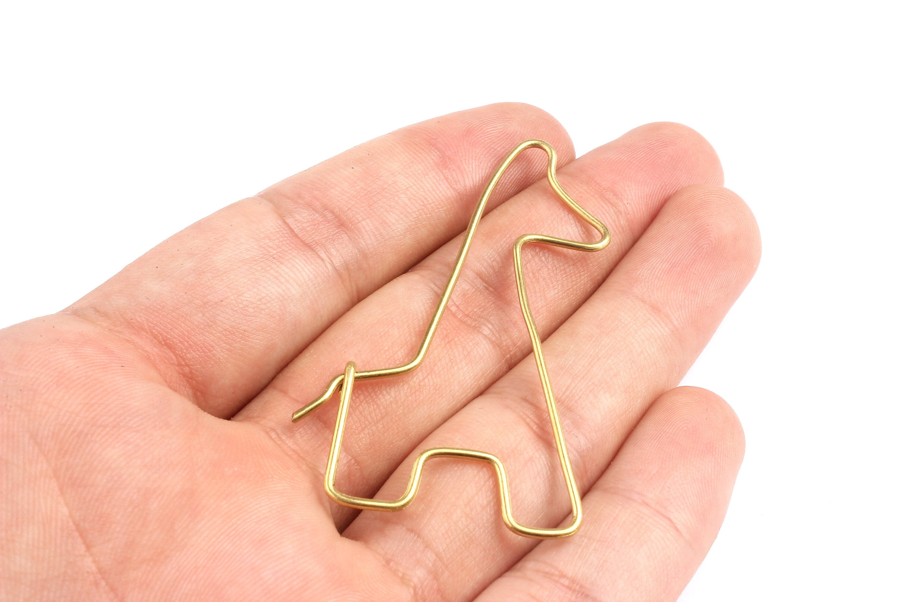 Brass Giraffe Pendant- Raw Brass Giraffe Wire Pendant - Jewelry Supplies - 61x30x1.25mm - PP1305 - DOMEDBAZAAR