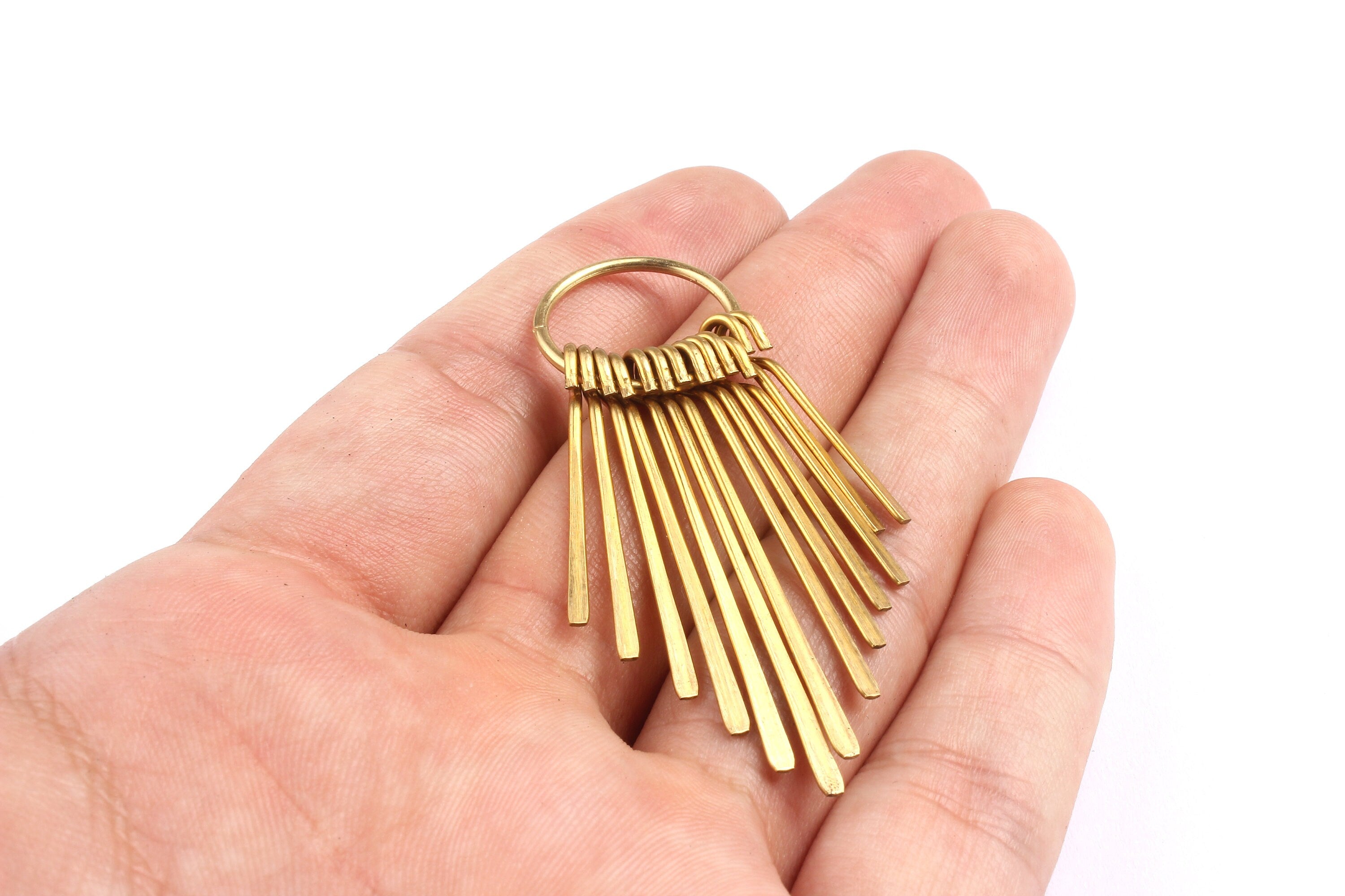 Brass Fringed Charms - Raw Brass Fringed Trim Charms - Earring Findings - Jewelry Supplies - 64x20x1.5mm - PP1310 - DOMEDBAZAAR