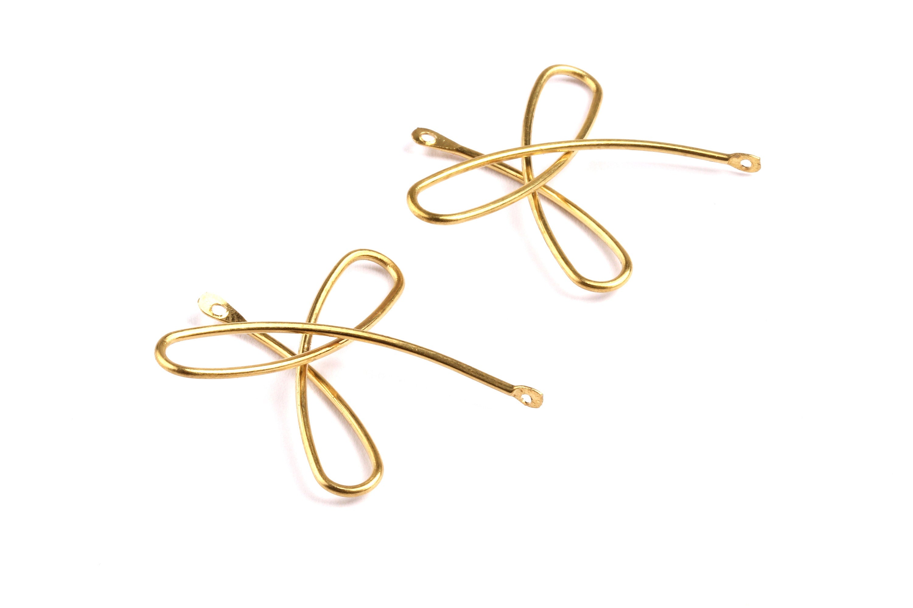 Brass Wire Connector - Raw Brass Ribbon Connector - Jewelry Supplies - 41x33x1.2mm - PP1316 - DOMEDBAZAAR