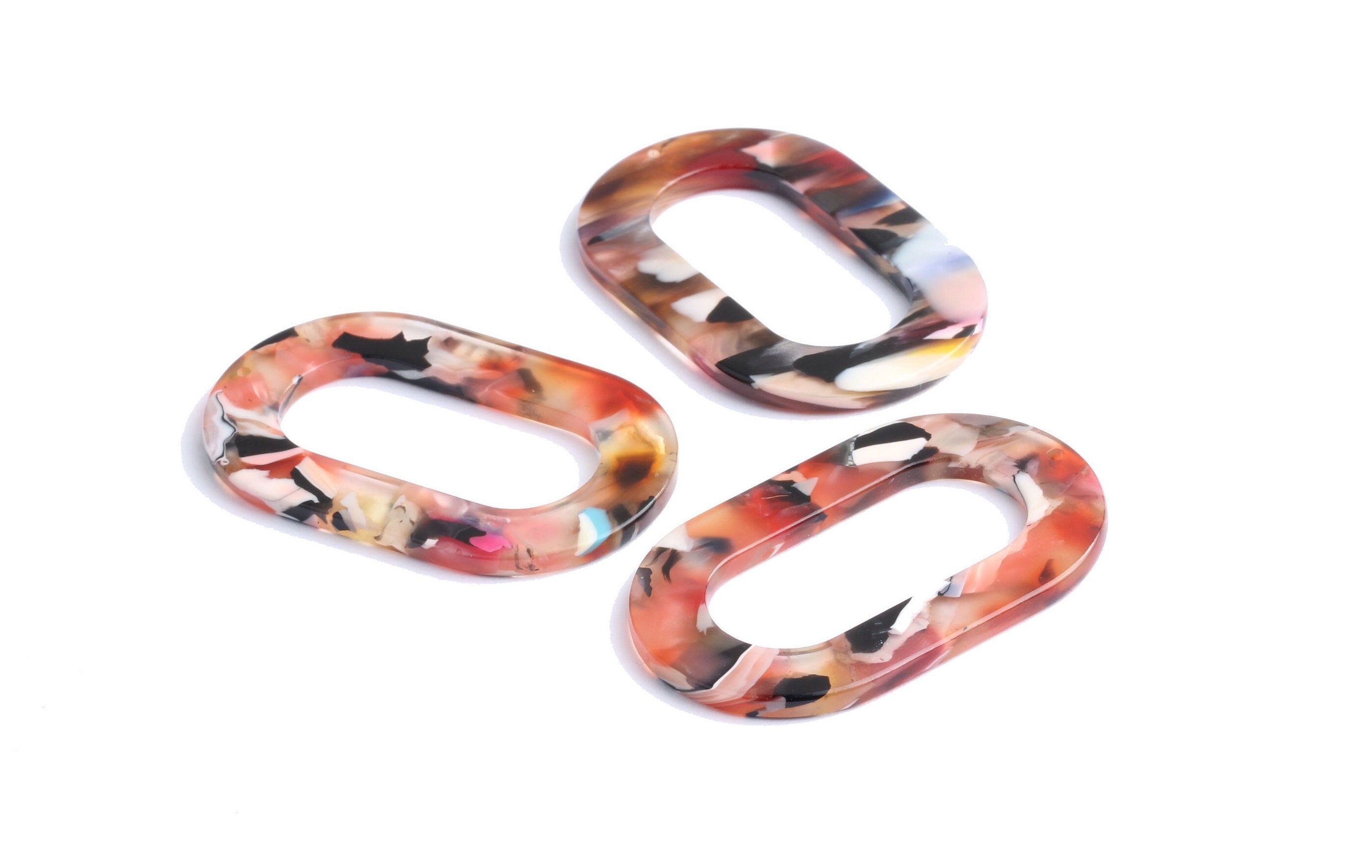 Acetate Oval Charms - Oval Earrings and Pendant - Earring Findings - Jewelry Supplies - Color Code: A61 - 44x28x2.5mm - AC1003A3 - DOMEDBAZAAR