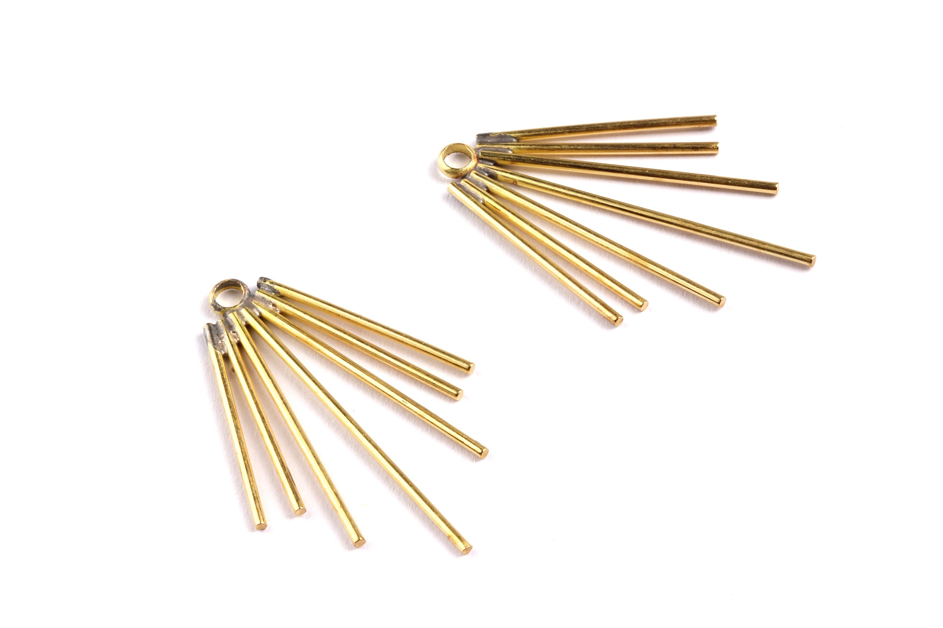 Brass Fringe Charms - Raw Brass Fringe Charms - Earring Findings - Jewelry Supplies - 33x22x1mm - PP1329 - DOMEDBAZAAR